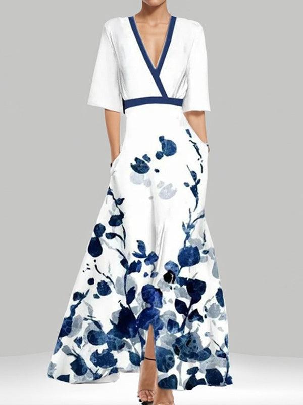 Lea | Conjunto elegante maxi de manga media estilo seaside glam