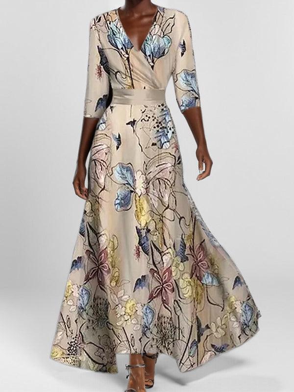 Lea | Conjunto elegante maxi de manga media estilo seaside glam