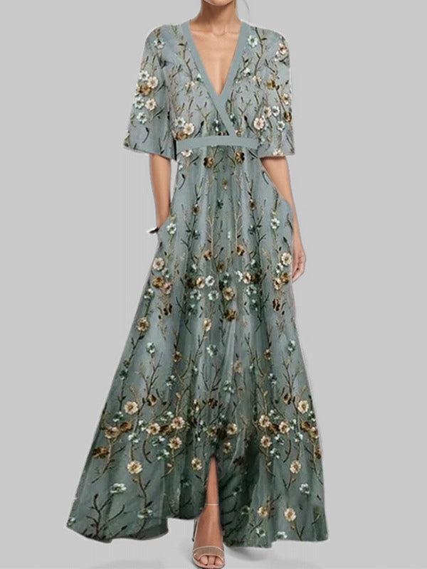 Lea | Conjunto elegante maxi de manga media estilo seaside glam
