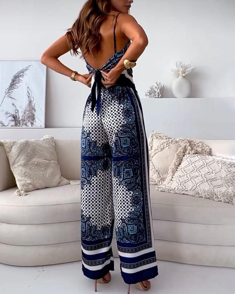 Helen | Conjunto de dos piezas con chaleco de cordones y pantalón, estilo vacacional y elegante