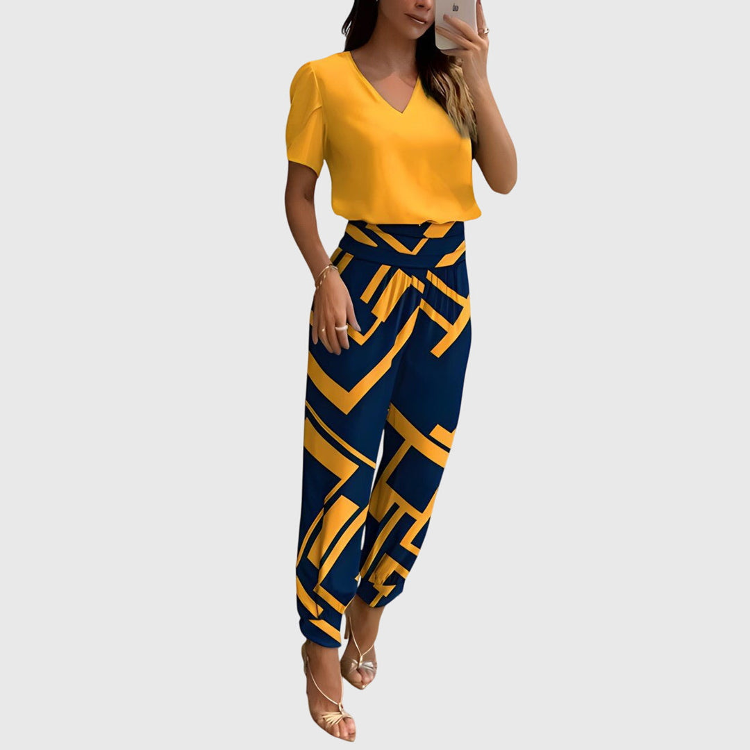Jennifer | Conjunto elegante de blusa y pantalón