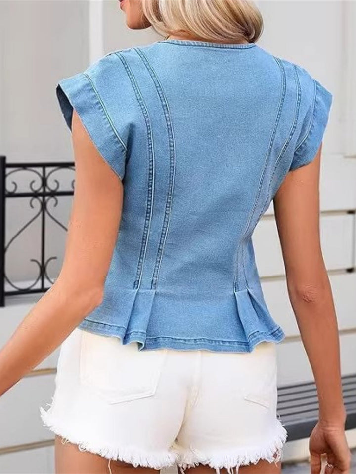 Vera | Top de mezclilla con escote en V