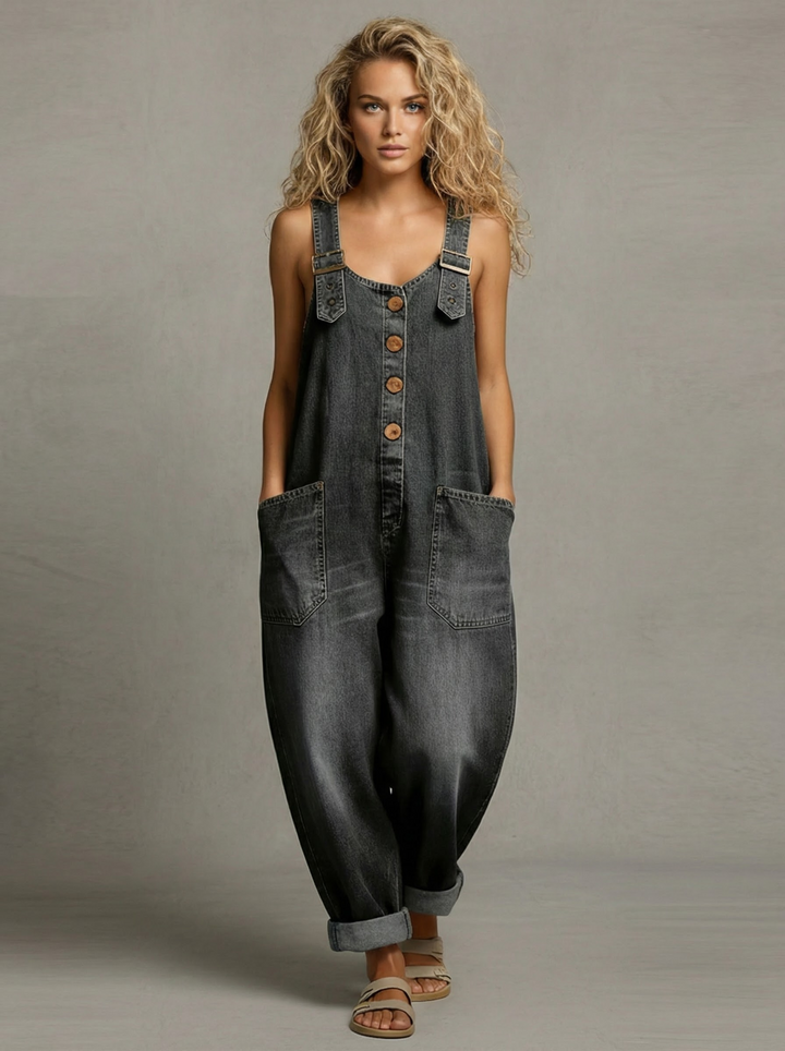 Rocio | Mono vaquero casual con hebilla ajustable