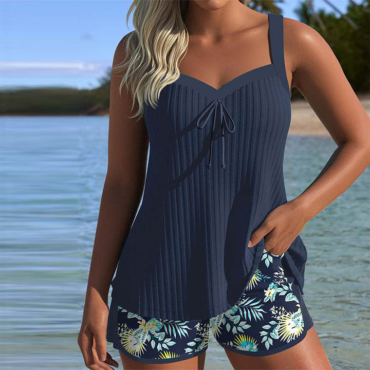 Lana | Tankini a rayas con short de playa de dos piezas