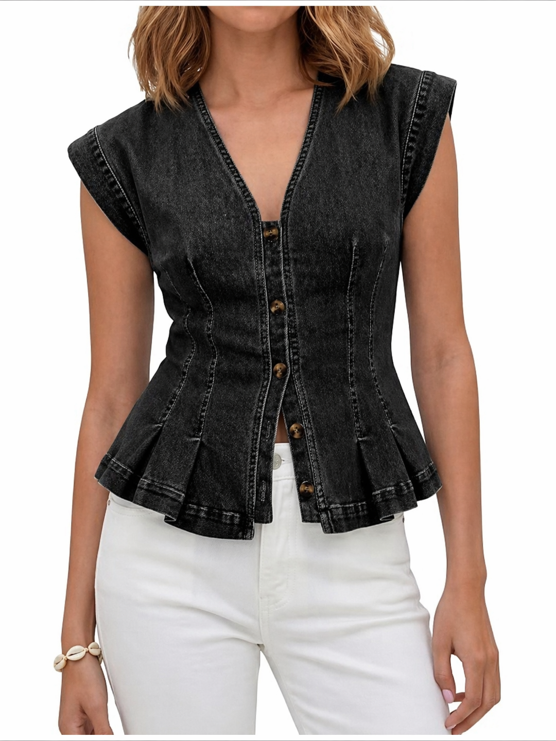 Vera | Top de mezclilla con escote en V
