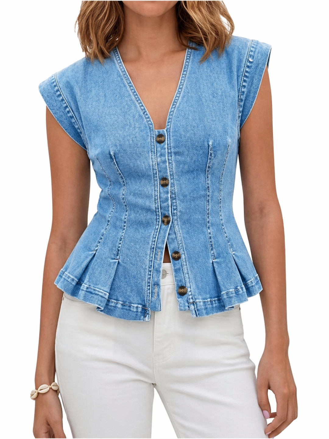 Vera | Top de mezclilla con escote en V