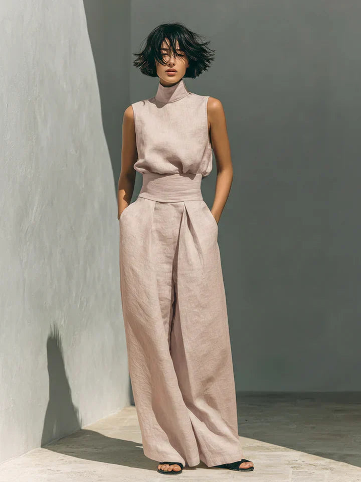 Flor | Conjunto de top sin mangas y pantalón de pierna ancha