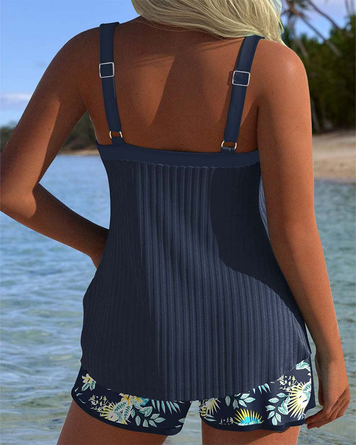 Lana | Tankini a rayas con short de playa de dos piezas