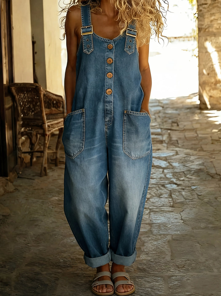 Rocio | Mono vaquero casual con hebilla ajustable