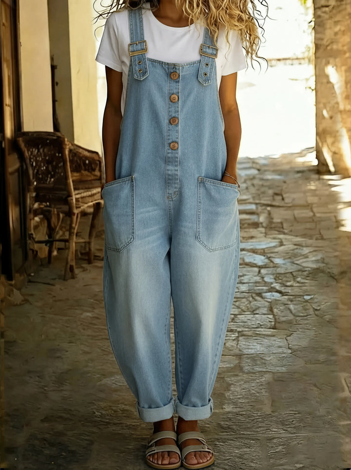 Rocio | Mono vaquero casual con hebilla ajustable