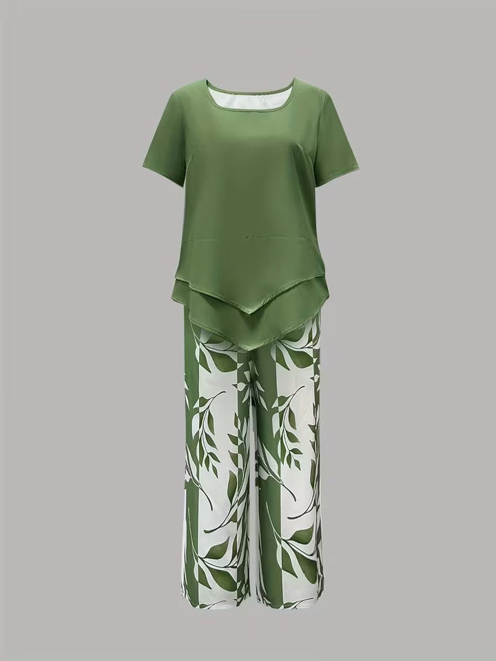 Avy | Conjunto de dos piezas con estampado de hojas