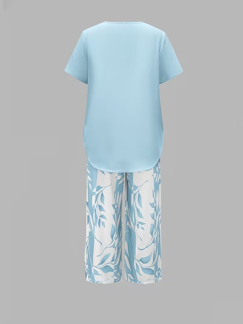 Avy | Conjunto de dos piezas con estampado de hojas
