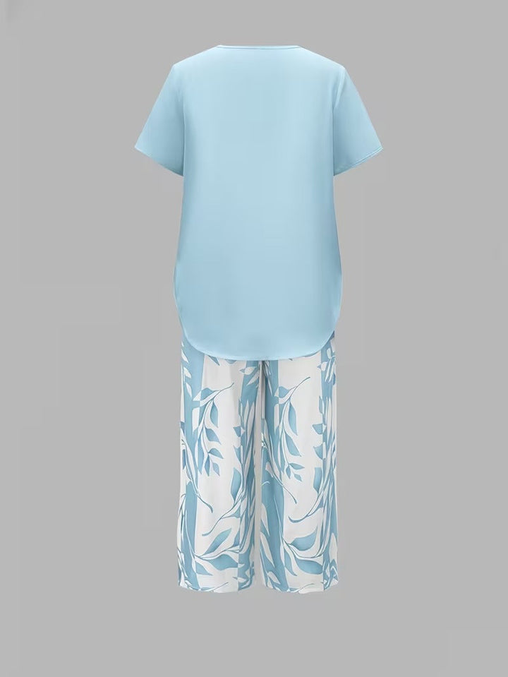 Avy | Conjunto de dos piezas con estampado de hojas