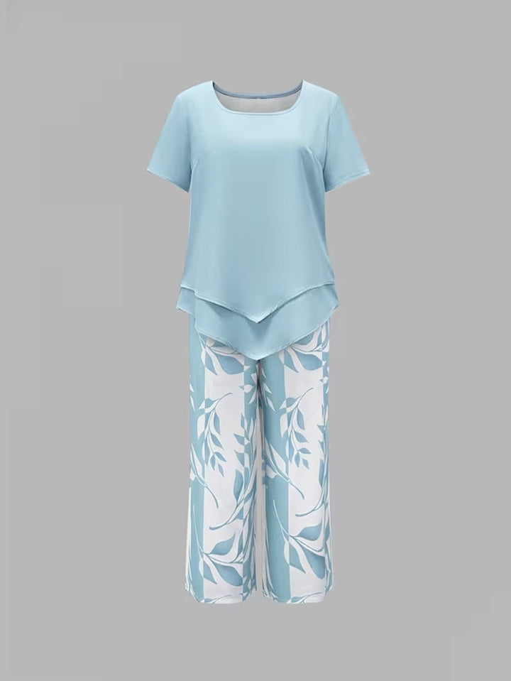 Avy | Conjunto de dos piezas con estampado de hojas