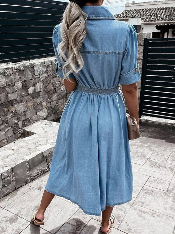 Débora | Vestido vaquero de manga corta