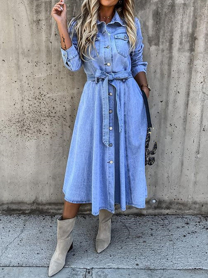 Luna | Vestido vaquero de manga larga
