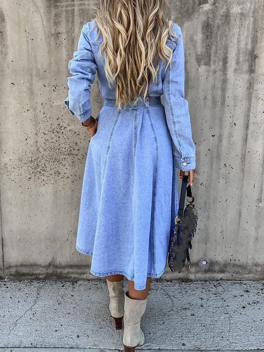 Luna | Vestido vaquero de manga larga