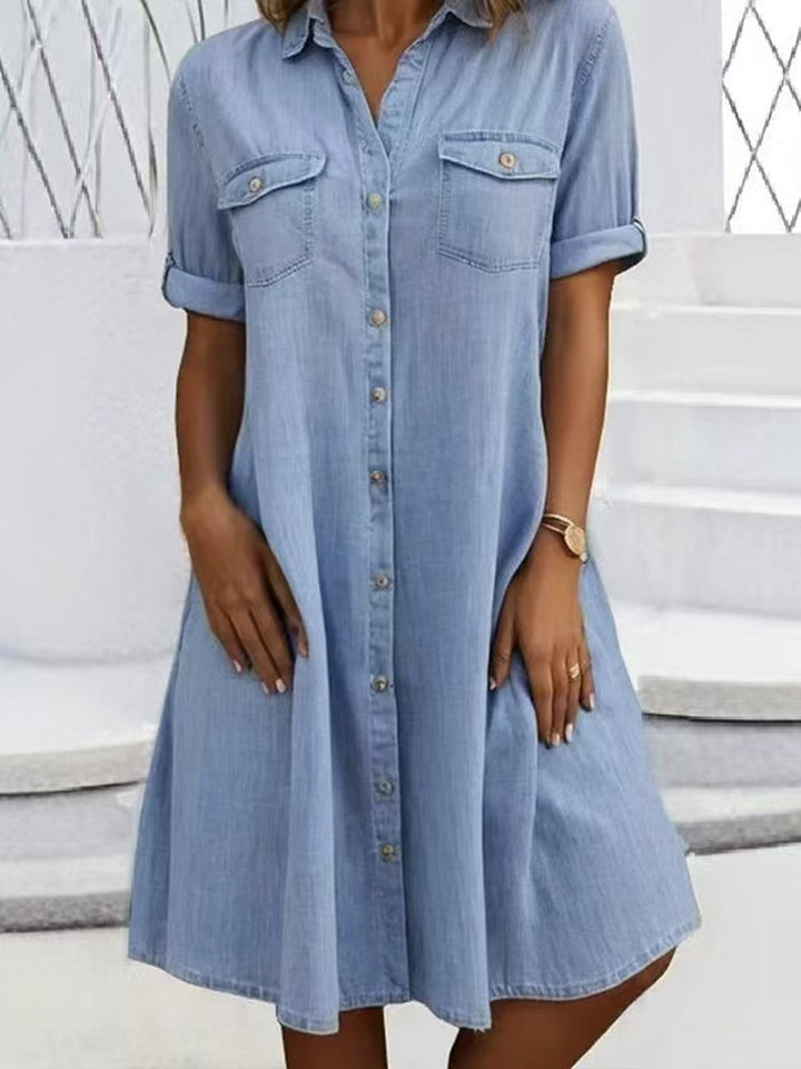 Patricia | Vestido midi estilo vaquero casual